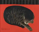 Study of a sleeping cat by Mary Fedden Obe Ra Pprwa, oil on canvas, sold Mar 2026