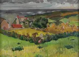 Cornish landscape by Fred Yates, oil on canvas, sold Mar 2026
