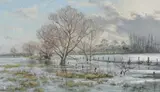 River Thame in Flood by Brian Theodore Norton Bennett, oil on canvas, sold Mar 2026