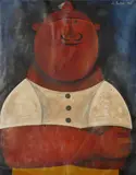 The Wrestler by Andrzej Kuhn, oil on canvas, sold Mar 2026