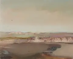 Pembrokeshire Bay by Mardi Barrie, oil on board, sold Mar 2026