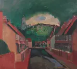 Terrace Lives by Harold Mockford, oil on board, sold Mar 2026