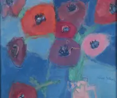 Anemones Eclatees by Robert Delval, oil on canvas, sold Mar 2026