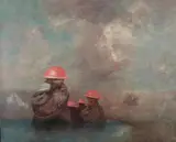Soldiers with pink hats by Clarence St John Earp, oil on canvas, sold Mar 2026