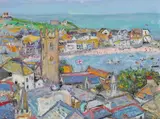 St Ives Rooftops, April by Linda Mary Weir, oil on board, sold Mar 2026