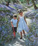 A walk amongst the bluebells by Sherree Valentine Daines, oil on board, offered Mar 2026