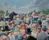 The Ascot Scene' 2016 by Roy Miller, oil on canvas, sold Mar 2026