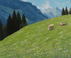 Alpine Meadow by Roy Miller, oil on canvas, offered Mar 2026