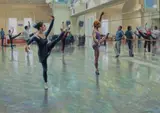 Floor Work - The English National Ballet by Roy Miller, oil on canvas, sold Mar 2026