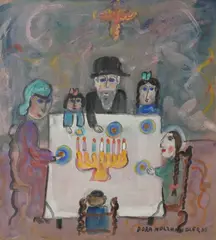 Hanukkah by Dora Holzhandler, watercolour on paper, sold Mar 2026