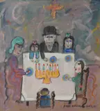Hanukkah by Dora Holzhandler, watercolour on paper, sold Mar 2026