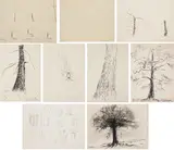 A folio of unframed drawings by David Nash, pencil, sold Mar 2026