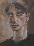 Head III' 1986 by Nicholas Jolly, gouache and Indian, sold Mar 2026
