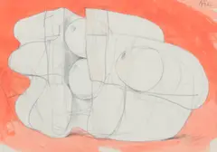 Drawing for by Bernard Meadows, pencil and wash on paper, sold Mar 2026