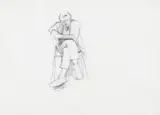Seated Figure by Patrick George, pencil on paper, sold Mar 2026