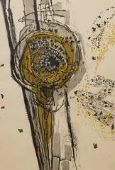 Bees by Gertrude Hermes, pencil, offered Mar 2026