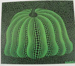 Pumpkin 2000 (Green) by Yayoi Kusama, pencil, sold Mar 2026