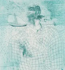 Short Hair, Tweed Suit by John Byrne, Print Studio, the image, sold Mar 2026