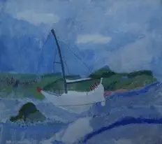 Going Round Stour Point by Carol Ann Sutherland, 1983, mixed media, sold Mar 2026