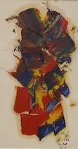 Abstract composition by Antal Biró, ink, sold Mar 2026