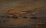 Scottish coastal view with British naval ships by Charles Gray Kennaway, oil on canvas, offered Mar 2026
