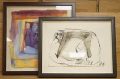 Figural study by Simon Jones, ink and watercolour, offered Mar 2026