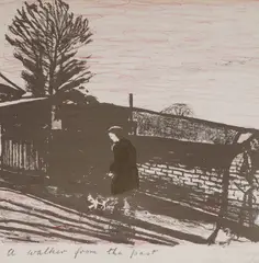 A Walker from the Past by Carel Weight, pencil, sold Mar 2026