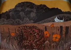 Poppies and Downs by Robert Tavener, pencil, sold Mar 2026