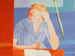 Woman Reading by Patrick Procktor, pencil, sold Mar 2026
