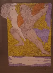 Samson und Delilah by Ernst Fuchs, pencil, offered Mar 2026