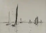 Fishing Boats in a Bay by William Lionel Wyllie, pencil, sold Mar 2026