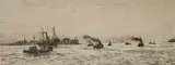 Entrance to Portsmouth Harbour by William Lionel Wyllie, pencil, sold Mar 2026