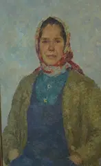 Impressionist half length by Grigory Tseytlin, oil on board, sold Mar 2026