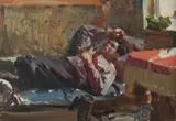 Man Sleeping by Nikolai Pavlovich Tolkunov, oil on canvas, sold Mar 2026