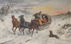 Troika Scene by Adolf Baumgartner-Stoiloff, oil on canvas, sold Mar 2026