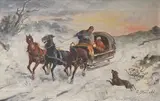 Troika Scene by Adolf Baumgartner-Stoiloff, oil on canvas, sold Mar 2026