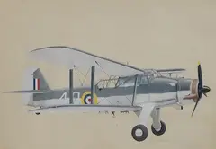 Study of a bi-plane by John Batchelor, pencil, sold Mar 2026
