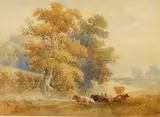 Cattle watering by William Henry Earp, watercolour, offered Mar 2026