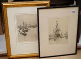 Victory’ and ‘Tower Bridge by Rowland Langmaid, pencil and inscribed, sold Mar 2026