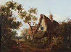 Wooded Landscape with Cottage by John Berney Crome, oil on board, sold Mar 2026