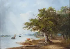 On the Orwell by Robert Burrows, 1861, oil on canvas, sold Mar 2026