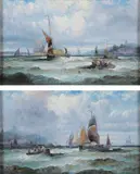Shipping off the coast, each signed H by Hubert Thornley, oil, sold Mar 2026