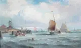 Dutch Boats in the Medway by Charles Thorneley, oil on canvas, sold Mar 2026
