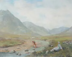 Glen Etive, Rannoch Moor by Robert Burns Wilson, oil on board, sold Mar 2026