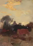 The Byre by William Miller Frazer, oil on board, sold Mar 2026