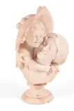 Mother and daughter by Emilio Fiaschi, sculpture, sold Mar 2026