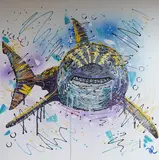 Apex, The Great White Shark by Diana Richardson, mixed media on canvas, sold Mar 2026