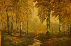 Woodland Scene by Hans Berger, oil on canvas, sold Mar 2026