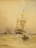 Nearing Home by David Gould Green, ink, sold Mar 2026
