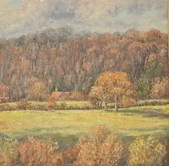 Noar Hill in Autumn, From the Studio by Mervyn Goode, oil on canvas, sold Feb 2026